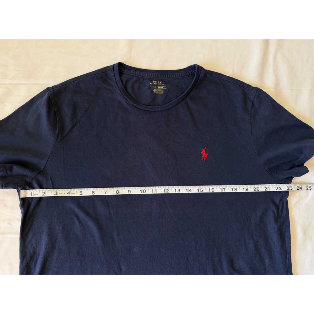 Polo Ralph Lauren‎ Mens Navy Blue Short Sleeve Crew Neck T-Shirt Red Pony Large - Picture 6 of 7